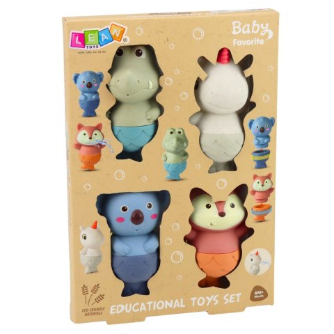 Zestaw Zabawki Do Kąpieli Zwierzątka Syrenki Gumowe 4 szt. LEAN Toys
