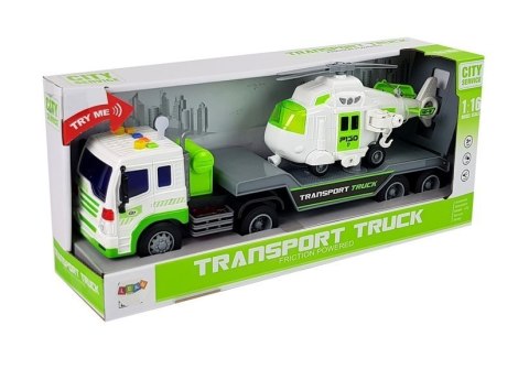 Auto Transporter na Baterie 1:16 z Helikopterem LEAN Toys Auto Transporter na Baterie 1:16 z Helikopterem LEAN Toys
