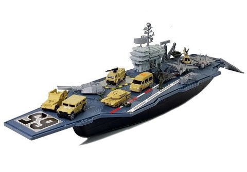 Statek Lotniskowiec Wojskowy z Pojazdami 86cm LEAN Toys Statek Lotniskowiec Wojskowy z Pojazdami 86cm LEAN Toys