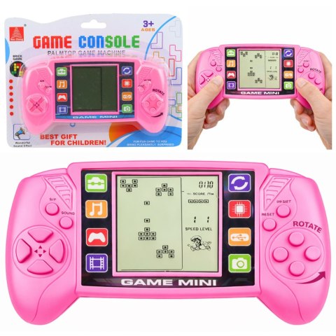 Elektroniczna Gra Konsola Do Gry Tetris Przenośna LCD Różowa LEAN TOYS