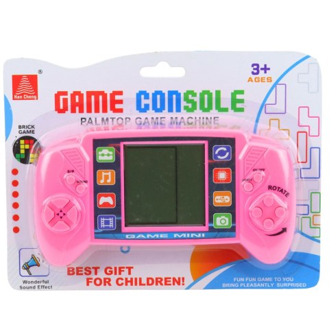 Elektroniczna Gra Konsola Do Gry Tetris Przenośna LCD Różowa LEAN TOYS