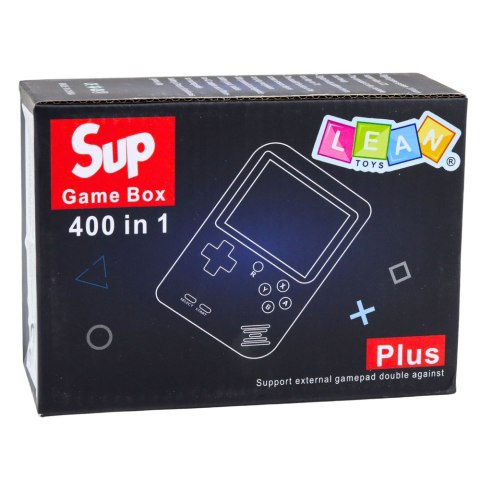 Elektroniczna Gra Konsola Retro Sup 400 Gier LCD 8 Bit Czarna LEAN Toys