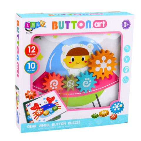 Kreatywne Puzzle Geometryczne Mozaika Koła Zębate Układanka 25 el. LEAN Toys