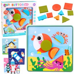 Kreatywne Puzzle Geometryczne Mozaika Układanka Edukacyjna 35 el. LEAN Toys