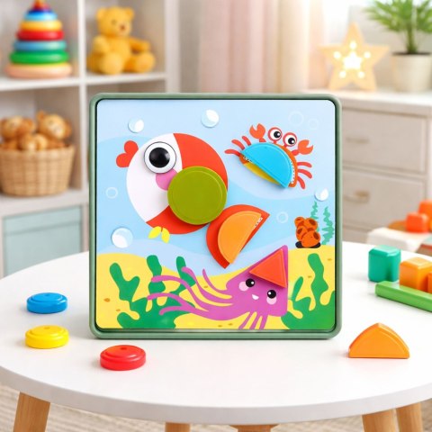 Kreatywne Puzzle Geometryczne Mozaika Układanka Edukacyjna 35 el. LEAN Toys