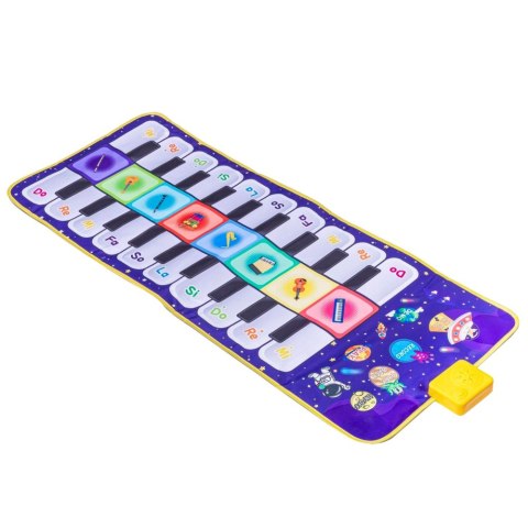 Muzyczna Mata Edukacyjna Taneczna Interaktywna Pianinko Kosmos 120 x 48 cm LEAN Toys