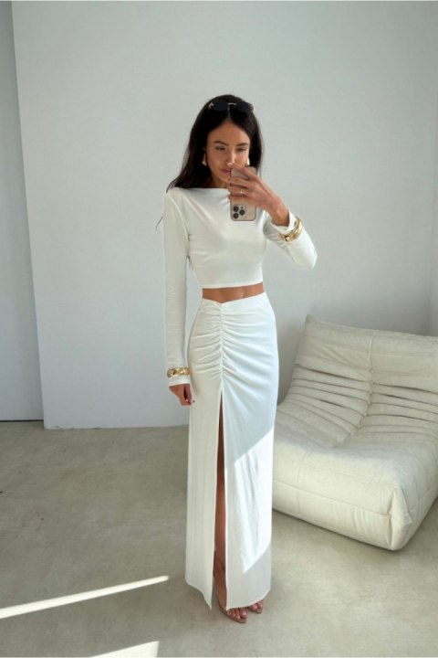 Spódnica Model Ottilia EKR SPO0066 Ecru - Roco Fashion Roco Fashion