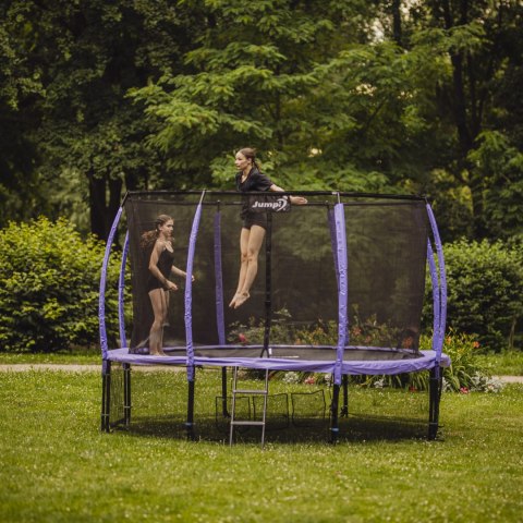Trampolina Ogrodowa Jumpi 374cm/12FT Maxy Comfort Plus Fioletowa Z Wewnętrzną Siatką Jumpi