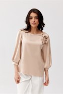 Bluzka Model Giana BEZ BLU0178 Beige - Roco Fashion Roco Fashion