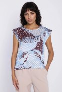 Bluzka z rękawem kimono B229 Liście - Nife Nife