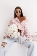 Koszula Damska Model Soho Krata 496878008 Pink/Ecru - LaBalancia LaBalancia
