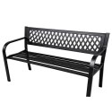 Ławka Ogrodowa Parkowa Taras Ogród Metalowa Oparcie Czarna 120 cm LEAN