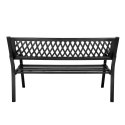 Ławka Ogrodowa Parkowa Taras Ogród Metalowa Oparcie Czarna 120 cm LEAN