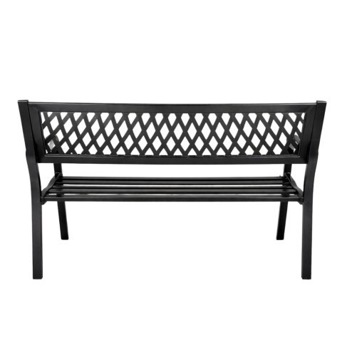 Ławka Ogrodowa Parkowa Taras Ogród Metalowa Oparcie Czarna 120 cm LEAN