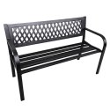 Ławka Ogrodowa Parkowa Taras Ogród Metalowa Oparcie Czarna 120 cm LEAN