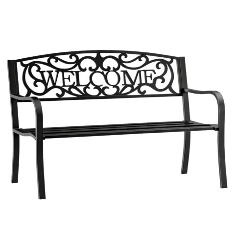 Ławka Ogrodowa Taras Ogród Park Metalowa Oparcie WELCOME Czarna 127 cm LEAN