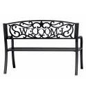 Ławka Ogrodowa Taras Ogród Park Metalowa Oparcie WELCOME Czarna 127 cm LEAN