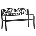 Ławka Ogrodowa Taras Ogród Park Metalowa Oparcie WELCOME Czarna 127 cm LEAN