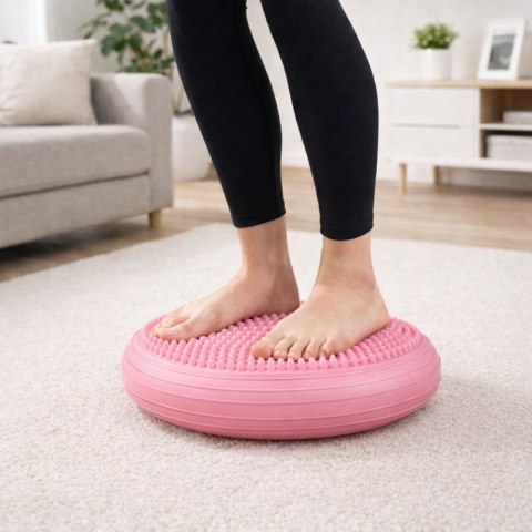 Poduszka Sensomotoryczna Do Ćwiczeń Dysk Równoważny Jeżyk Różowy 34 cm LEAN