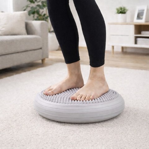 Poduszka Sensomotoryczna Do Ćwiczeń Dysk Równoważny Jeżyk Szary 34 cm LEAN