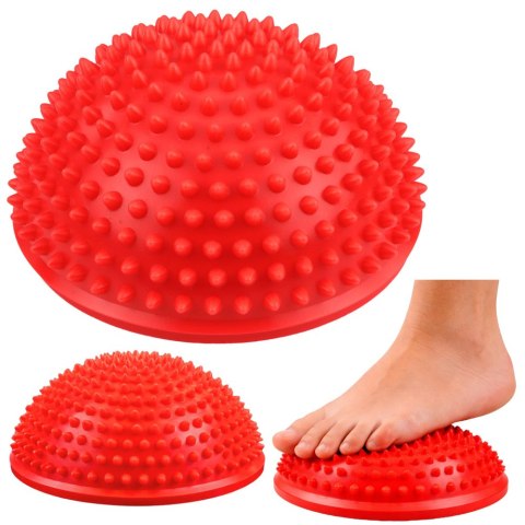 Półkula Sensoryczna Do Masażu Ćwiczeń Równowagi Czerwona 16 cm LEAN
