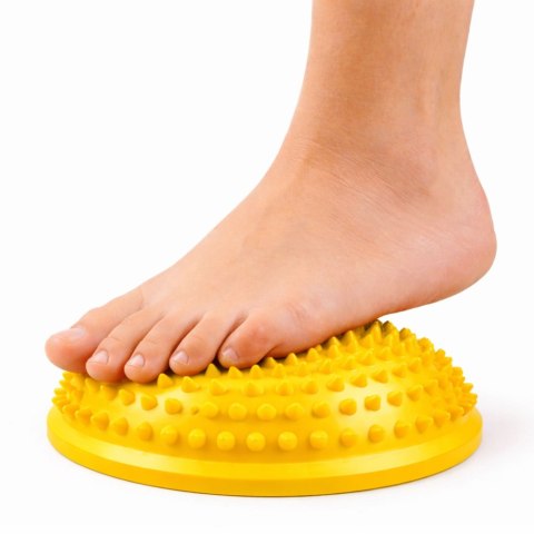 Półkula Sensoryczna Do Masażu Ćwiczeń Równowagi Żółta 16 cm LEAN