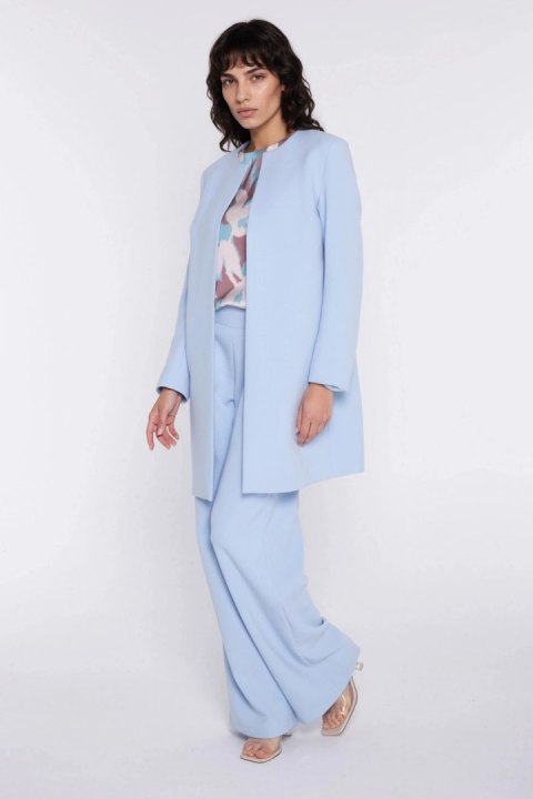 Prosty długi żakiet Z99 Błękit - Nife Nife