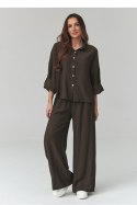 Spodnie Komplet Model C49 Chocolate - Makadamia Makadamia
