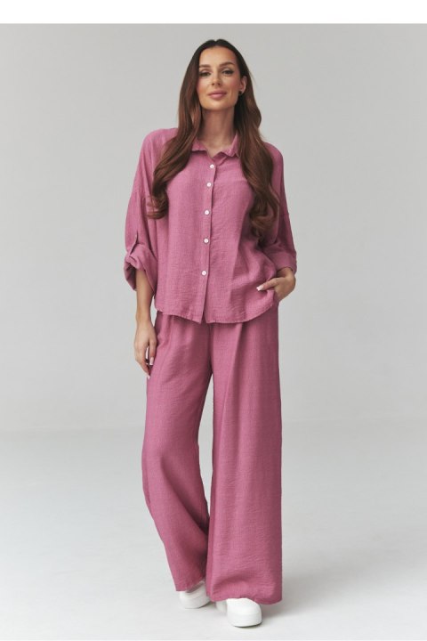 Spodnie Komplet Model C49 Róż indyjski - Makadamia Makadamia