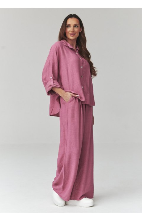 Spodnie Komplet Model C49 Róż indyjski - Makadamia Makadamia