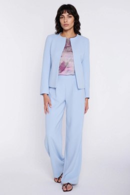 Spodnie z szerokim pasem i zakładkami SD139 Błękit - Nife Nife