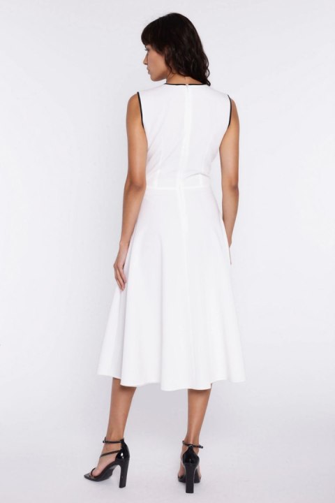 Sukienka z lamówką S292 Ecru - Nife Nife