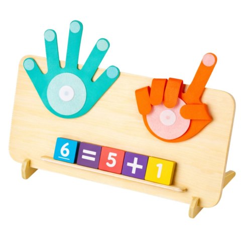 Drewniana Układanka Matematyczna Nauka Liczenia na Palcach Działania Karty LEAN Toys