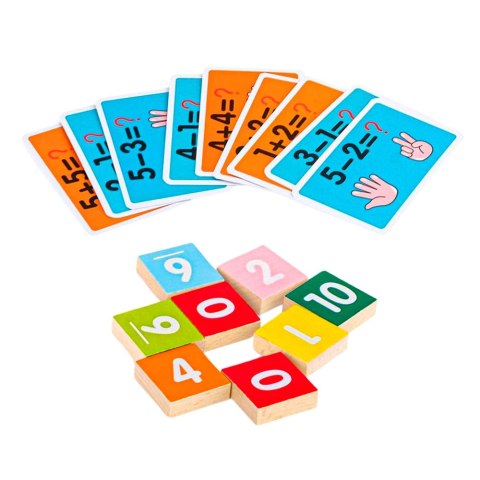 Drewniana Układanka Matematyczna Nauka Liczenia na Palcach Działania Karty LEAN Toys