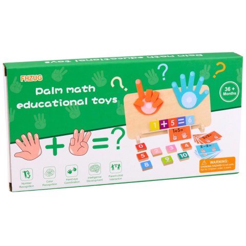 Drewniana Układanka Matematyczna Nauka Liczenia na Palcach Działania Karty LEAN Toys