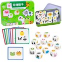Gra Edukacyjna Dla Dzieci Dopasuj Zwierzątka Kostki Drewniane Karty LEAN Toys