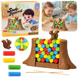 Gra Zręcznościowa Rodzinna Edukacyjna Ratuj Wiewiórkę Tarcza Losująca LEAN Toys