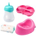 Lalka Bobas Siusiająca Akcesoria Pielęgnacyjne Butelka Nocnik 35 cm LEAN Toys