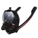 Maska Do Snorkelingu Nurkowania Pełnotwarzowa AntiFog DryTop Czarna L/XL LEAN Toys