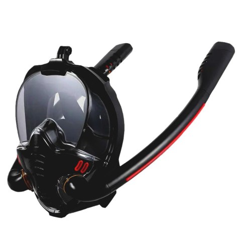 Maska Do Snorkelingu Nurkowania Pełnotwarzowa AntiFog DryTop Czarna L/XL LEAN Toys