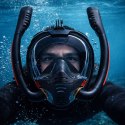 Maska Do Snorkelingu Nurkowania Pełnotwarzowa AntiFog DryTop Czarna L/XL LEAN Toys