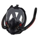 Maska Do Snorkelingu Nurkowania Pełnotwarzowa AntiFog DryTop Czarna L/XL LEAN Toys
