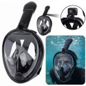 Maska Do Snorkelingu Nurkowania Pełnotwarzowa System AntiFog Czarna L/XL LEAN Toys
