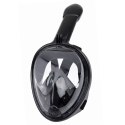 Maska Do Snorkelingu Nurkowania Pełnotwarzowa System AntiFog Czarna L/XL LEAN Toys