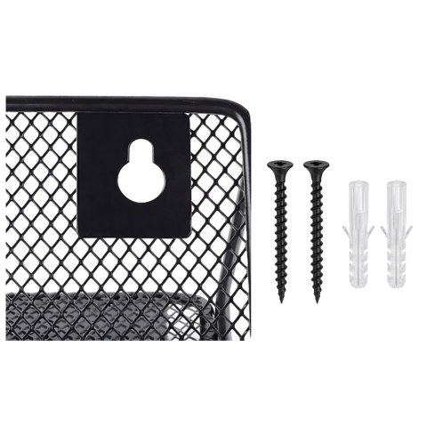 Metalowy Organizer Na Dokumenty Gazety Regał Na Ścianę 5 Przegród A4 Czarny LEAN