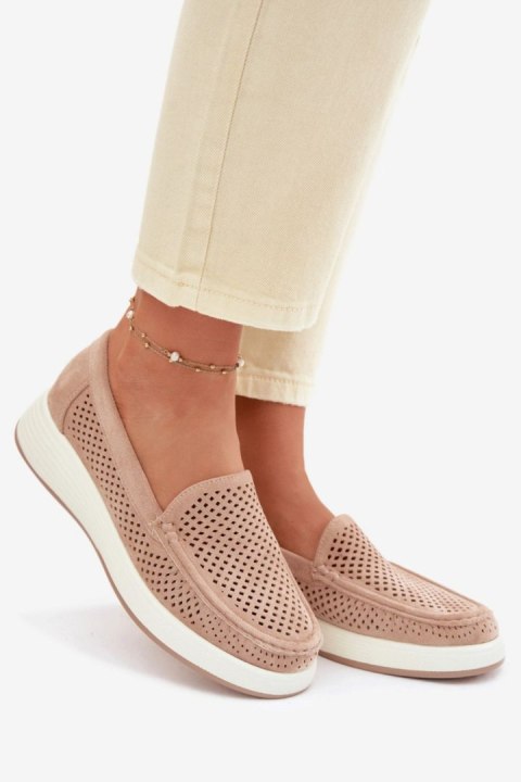 Mokasyny Model Sergio Leone MK097H Beige - Step in style Step in style