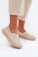 Mokasyny Model Sergio Leone MK099H Beige/Gold - Step in style Step in style