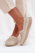 Mokasyny Model Sergio Leone MK099H Beige/Gold - Step in style Step in style