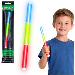 Pałka Trzykolorowa Fluorescencyjna Świeciąca W Ciemności Neon Stick 31,5 cm LEAN TOYS