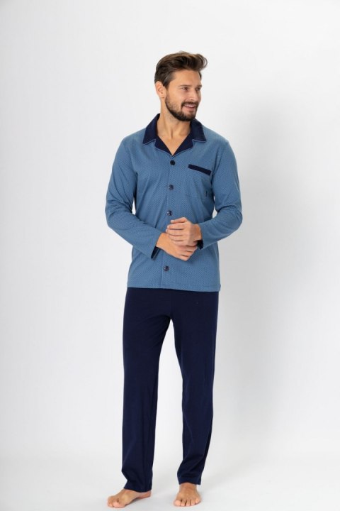 Piżama Męska Model Norbert 670 Jeans/Navy - M-Max M-Max